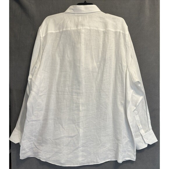 NWT Murano Baird McNutt 100% Linen Button Up Shirt Mens Big & Tall Size 4XT Whit - Picture 3 of 9